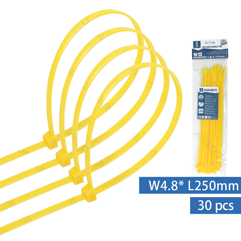 Nylon Kabelbinders (30st) W4.8*L250mm Geel