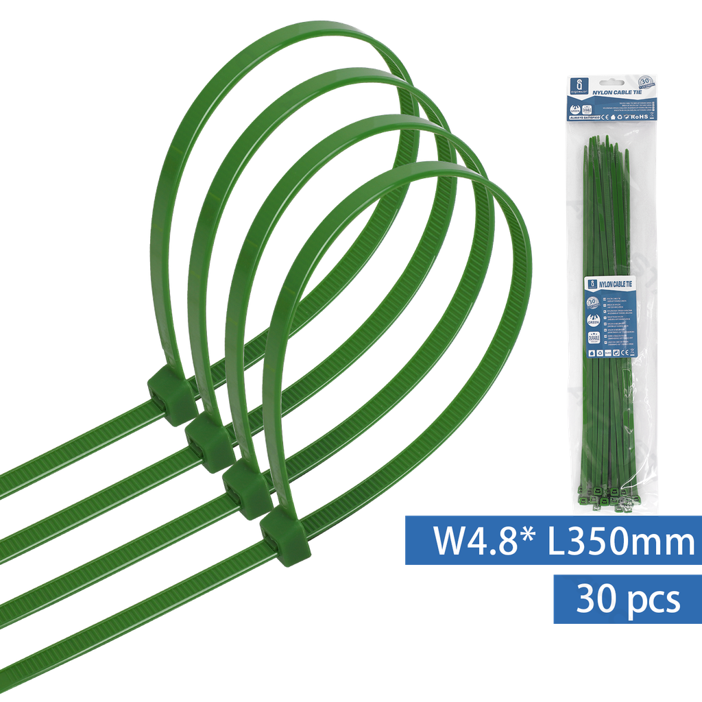 Nylon Kabelbinders (30st) W4.8*L350mm Groen
