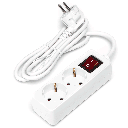 Aigostar Duitse 2-voudige stekkerdoos met schakelaar 1.5M 3G1.0mm² wit