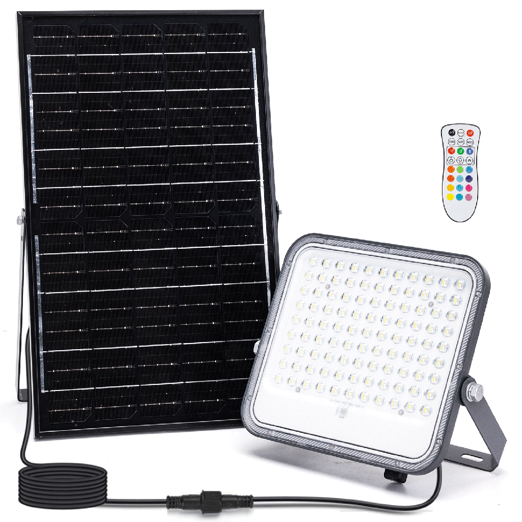 Breedstraler op zonne-energie 2m 150W RGB