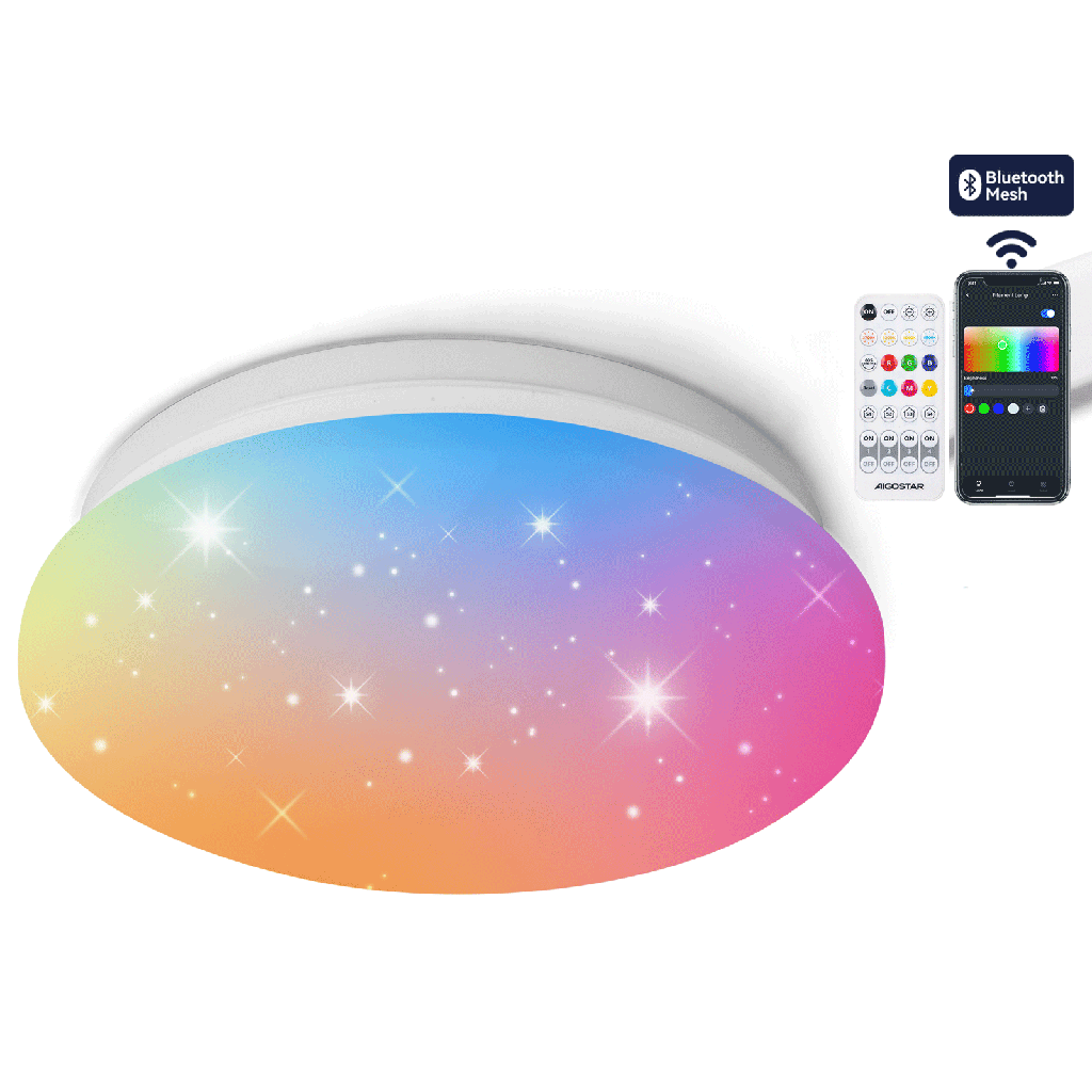 [S10303NB4] Aigostar Slimme plafondlamp met Bluetooth-netweefsel 18W RGB+CCT