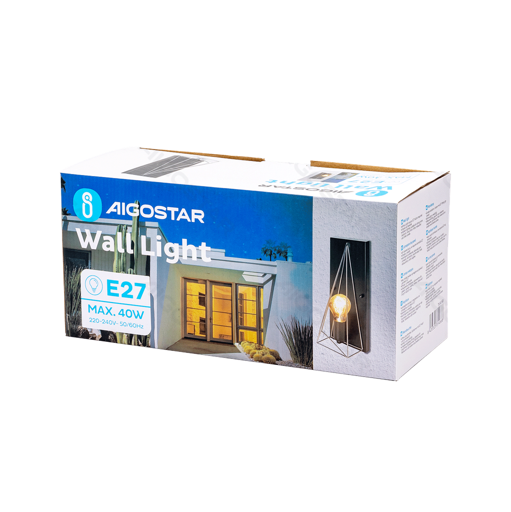 Metalen wandlamp zwart (zonder lichtbron) E27