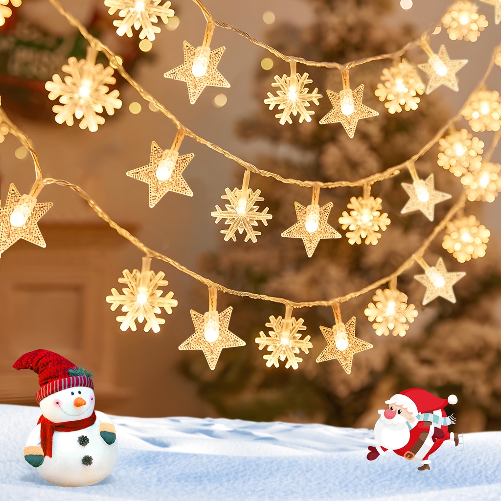 Aigostar Stersneeuwvlok van platte lichtstroken met laag voltage Warm wit 5m IP44 Binnen/Buiten