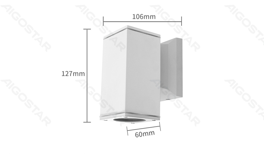 [B10304VEL] Enkele Kop Wandlamp Wit (Zonder Lichtbron) GU10