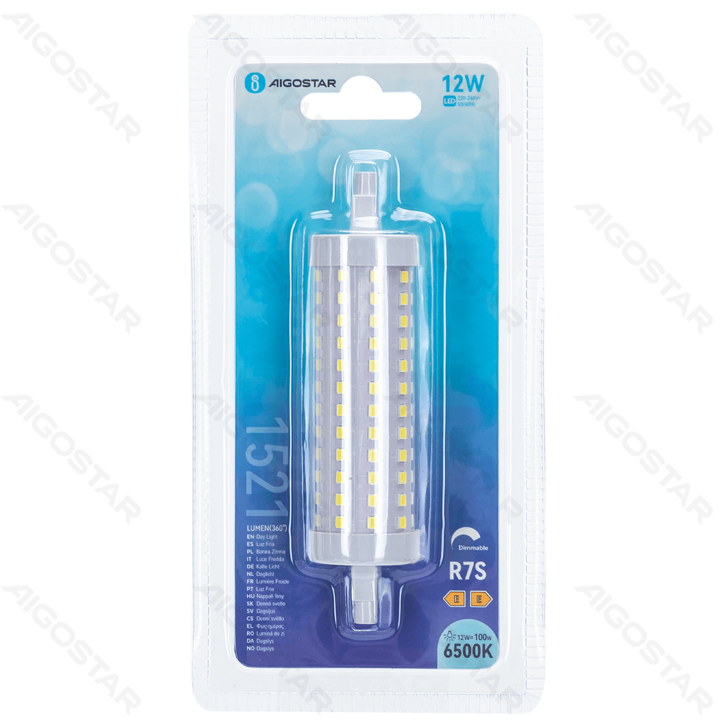 [B101094B2] R7S Dimbaar 12W 6500K Daglicht 1521lm