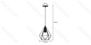 Lampe pendante en fer (sans source de lumière) Noir E27