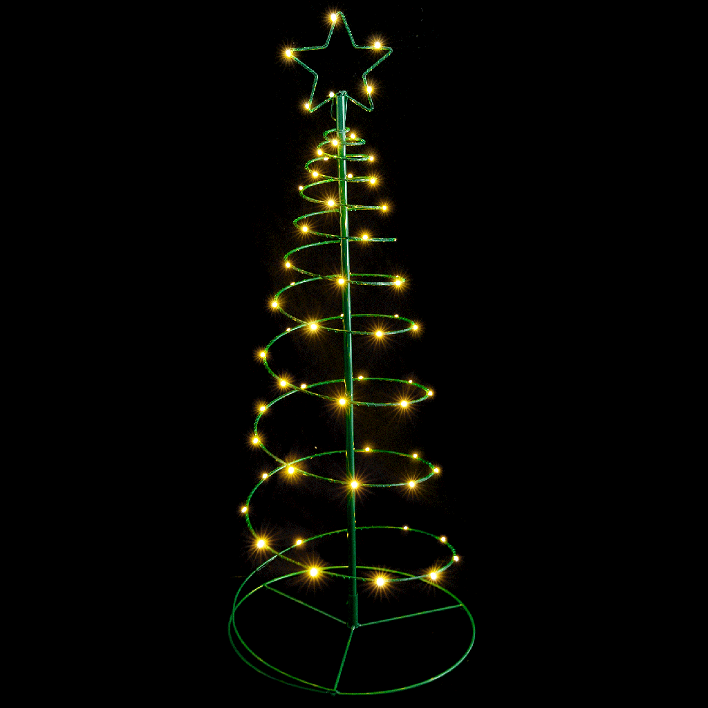 Aigostar Kegelvormige kerstboomdecoratielamp op zonne-energie Warm wit 2m+0.75m IP65 Buiten