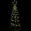 Aigostar Kegelvormige kerstboomdecoratielamp op zonne-energie Warm wit 2m+0.75m IP65 Buiten