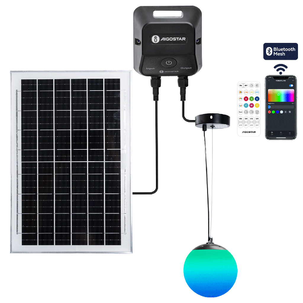 [S1030234A] Solar Hanglamp 35W Φ300mm Wit RGBCCT Bluetooth Mesh