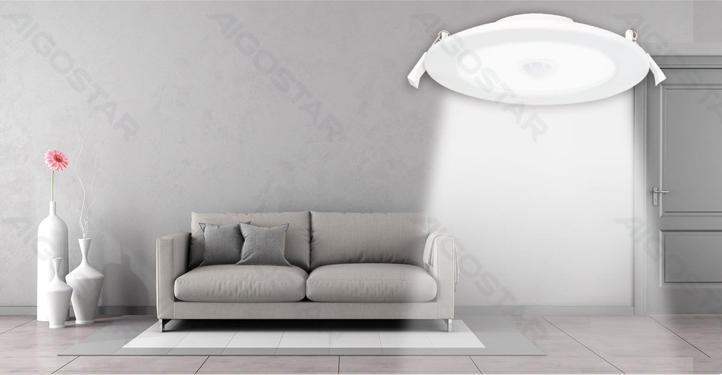 [B10405JNC] E6 LED Inbouw Downlight Rond met Sensor 24W Geel Licht