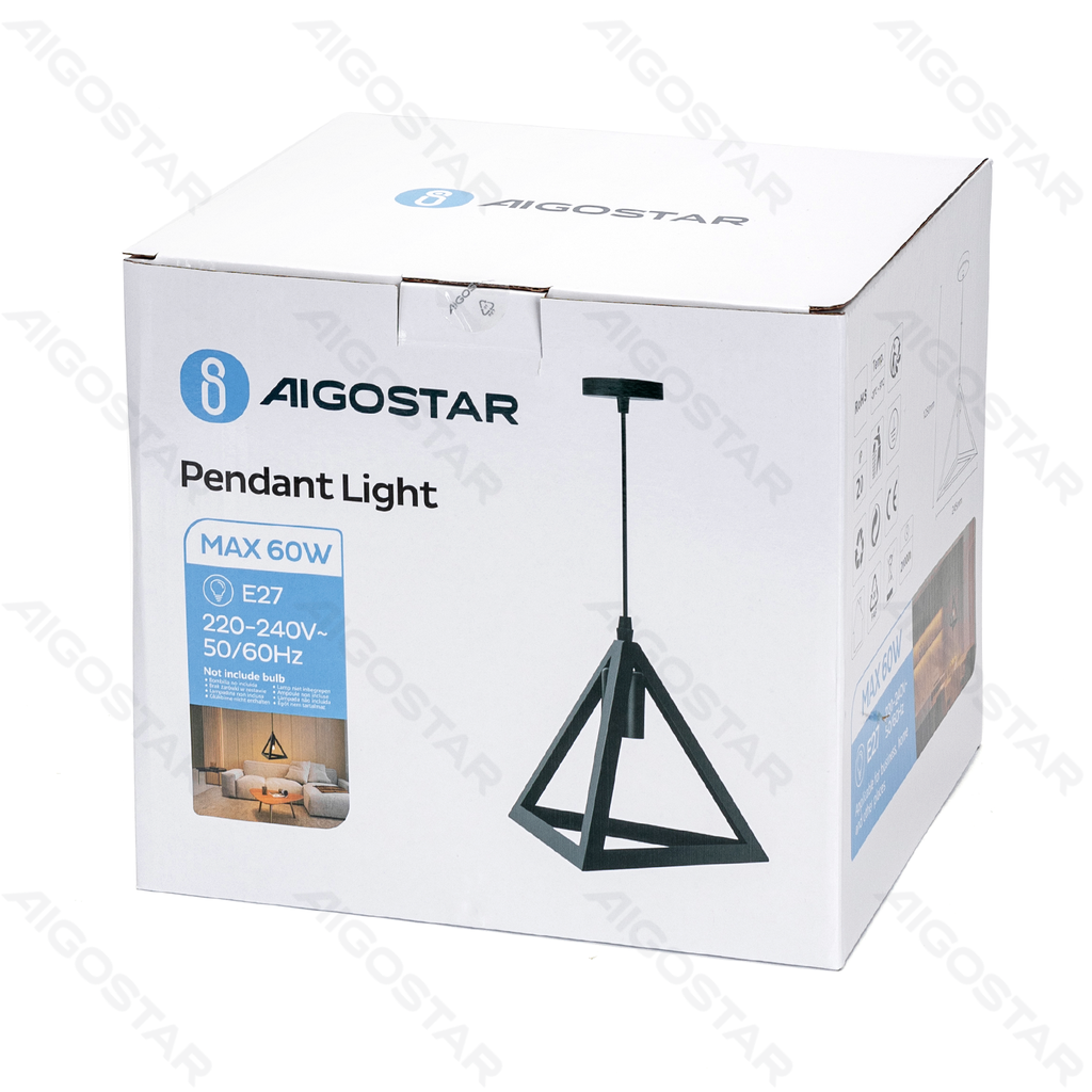 [B10303HB9] IJzeren Hanglamp (Zonder Lichtbron) E27