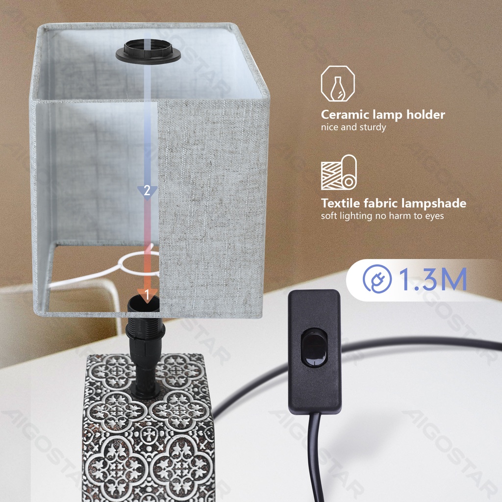 LED tafellamp Max.40W E14 keramisch