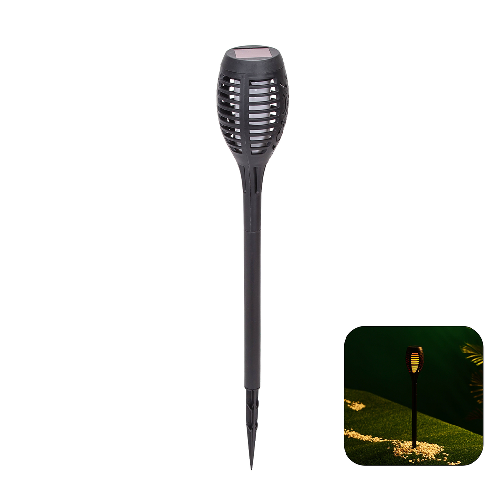 [B10201NM0] Lampe d'ambiance solaire LED pour pelouse, flamme plastique 2700K