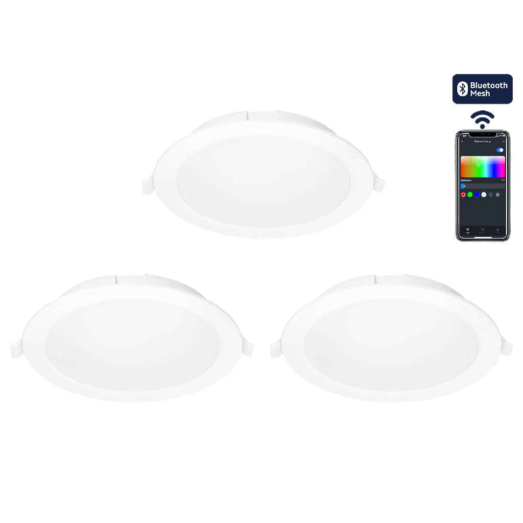 [S10304R7I] Schlankes Downlight mit Bluetooth-Mesh 15W RGB+CCT 3pcs