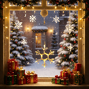 Hangertje in de vorm van een sneeuwvlok dat werkt op batterijen met zuignap Warm wit IP20 Binnen