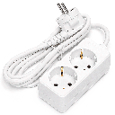 Aigostar Duitse 2-voudige stekkerdoos zonder schakelaar 1.5M 3G1.0mm² wit