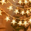 Lichtstrook met sterhangertjes 3AA-batterij Warm wit 3m IP20 Binnen