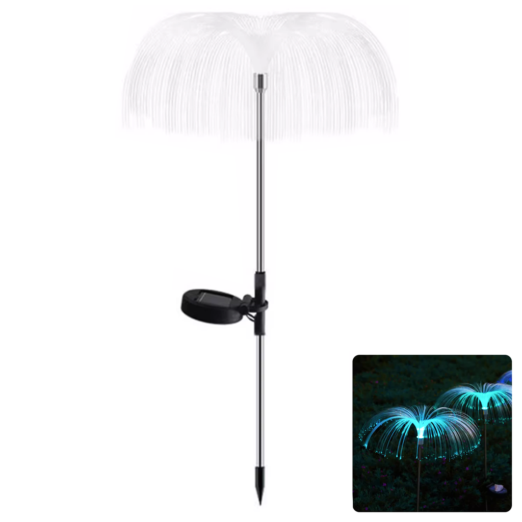 [B10201NO2] LED Solar Ambient Lawn Light Stainless Steel Jellyfish RGB