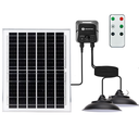 Solar-Pendelleuchte, Energiespeicher 70 W*2 6500K Sensor