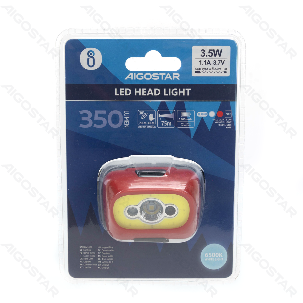 [B105012M5] Capteur d'ondes de la lampe frontale LED Chargement TYPE-C