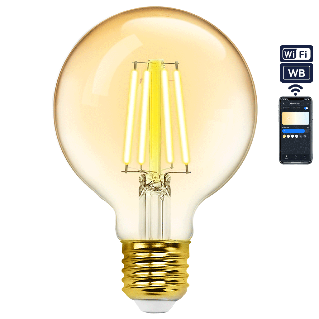 [S10201YHY] WiFi WB Smart Gloeilamp G80 E27 (Amber)
