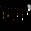 Lichterkette, Niederspannung, anreihbar, Eiszapfen-Wellenform, flache Wunschkugeln, transparentes Kabel, warmes Licht, 3 m + 3 m * 0,6 m