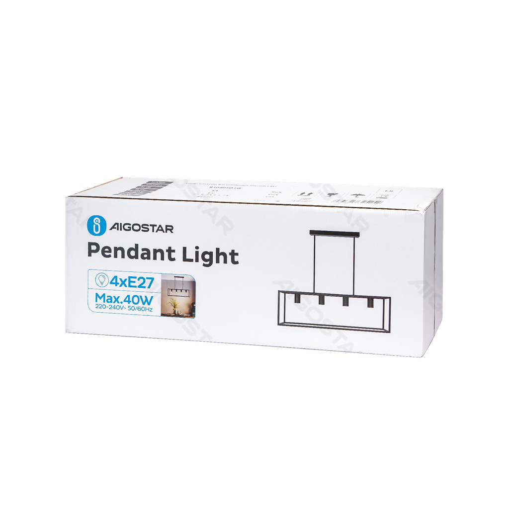 [B10305O1Q] 4-weg metalen hanglamp met aanpasbare staaf E27