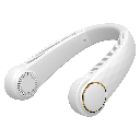 Neck Fan, 8 Inches, 3 Speeds, 2000mAh, White, Angle Adjustable