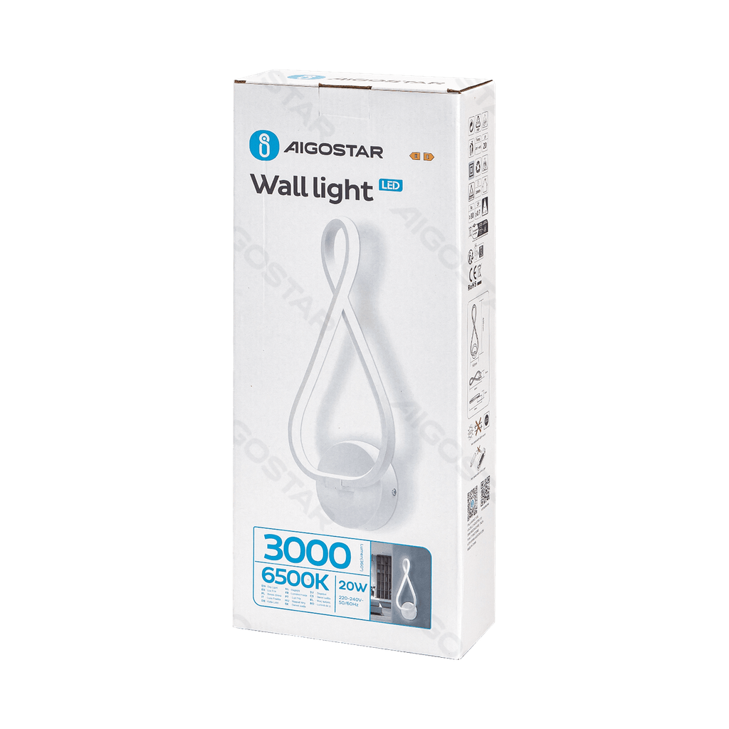 [B10304N7E] Lampe murale 6500K en aluminium et silicone