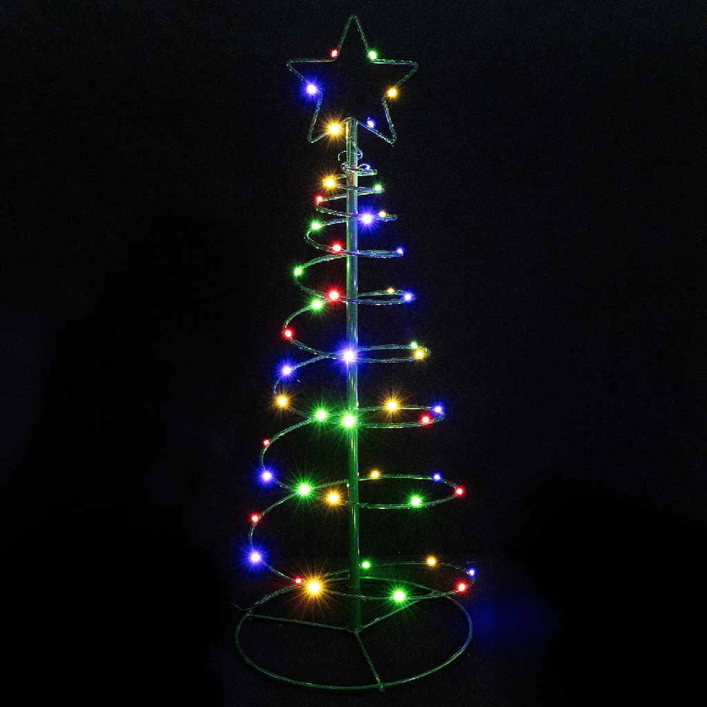 Aigostar Kegelvormige kerstboomdecoratielamp op zonne-energie RGBY 2m+0.75m IP65 Buiten