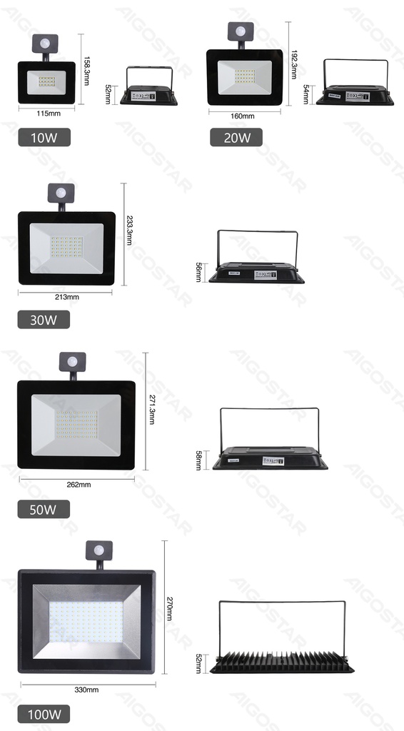 Aigostar LED-sensorschijnwerper 100W 10000lm 4000K IP65