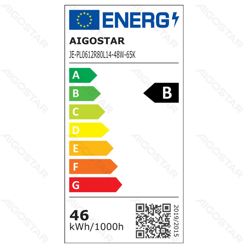 [B104062LP] Aigostar LED Paneelverlichting Edge-lit Daglicht Wit 48W 120x60cm UGR < 19
