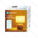Aigostar Tafellamp Keramiek Diamantvorm Wit/donkergrijs met stoffen lampenkap (zonder lichtbron) E14