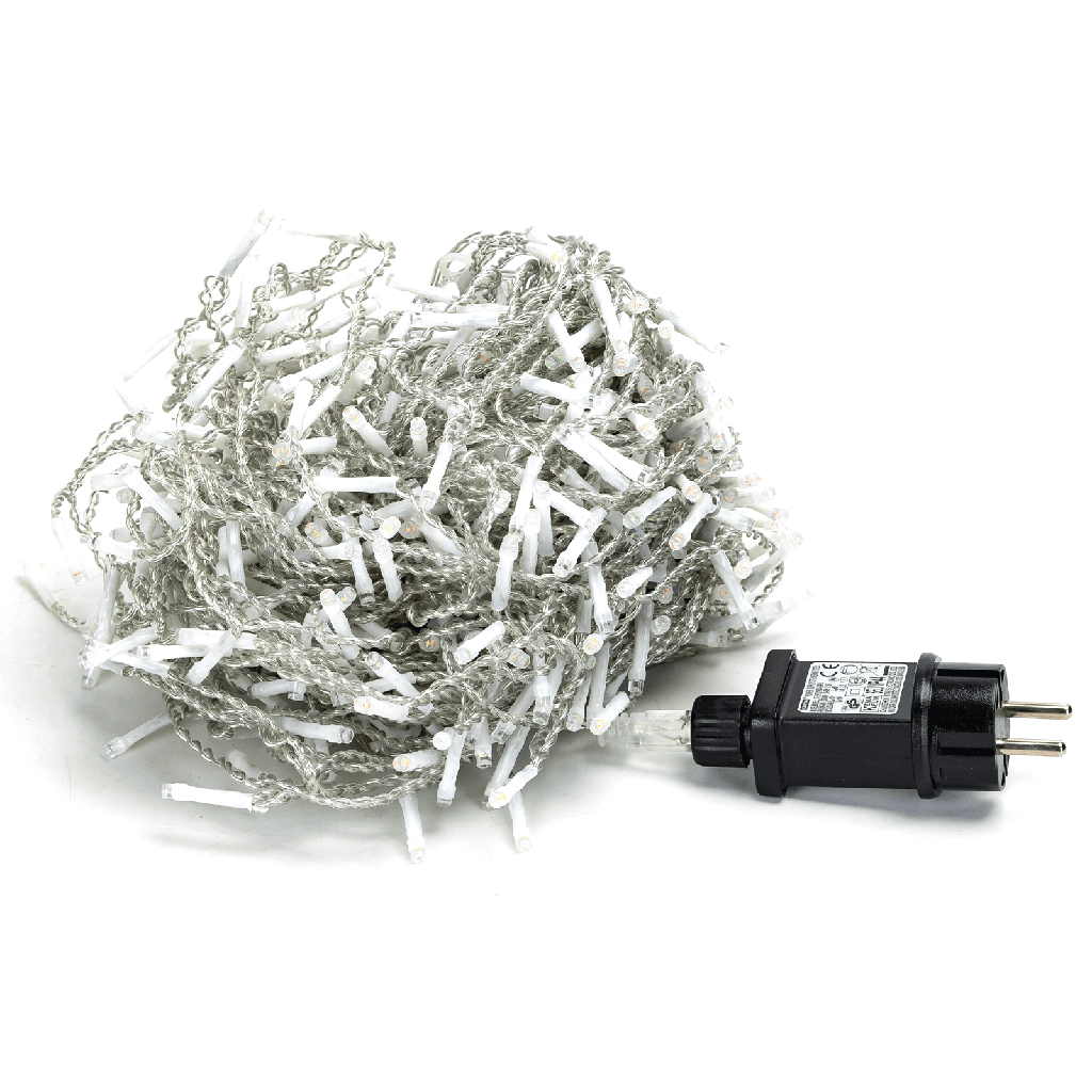 [B103031QG] Flache Eiszapfen-Lichtleiste (gewellt) mit Niederspannung Kaltweiß 5m*0,6m 25 Streifen IP44 Innen/Außen