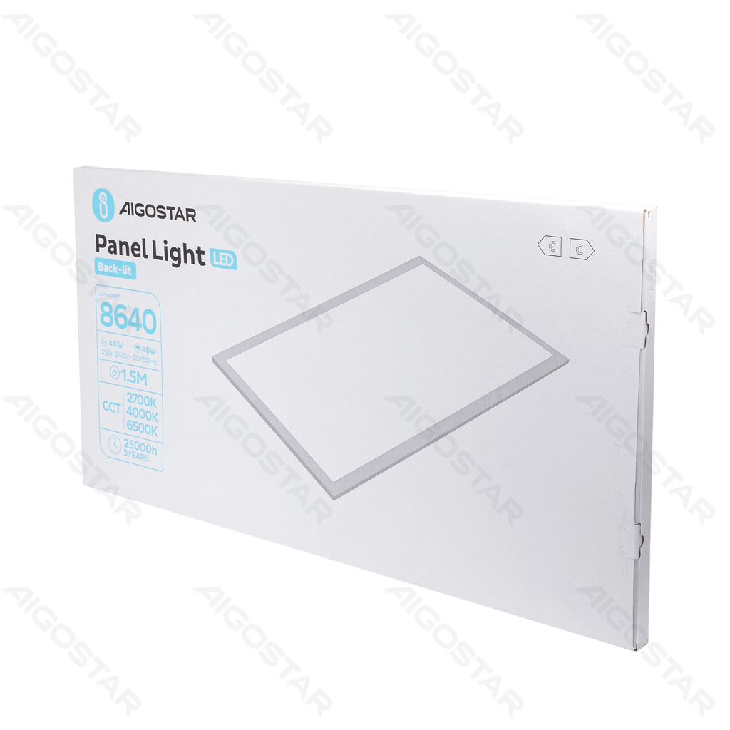 [B104062L1] Aigostar LED Paneelverlichting Back-lit CCT Wit 48W 120x60cm