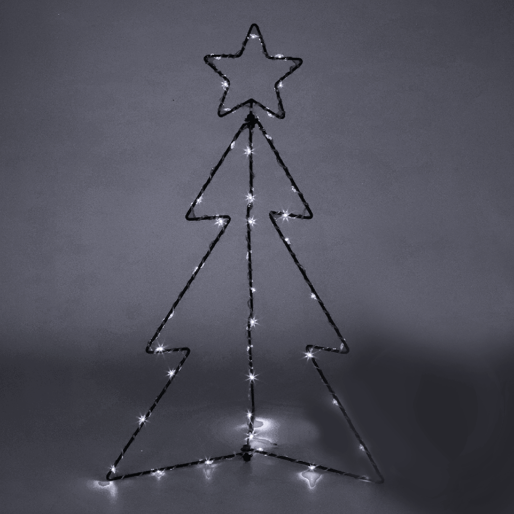 [B10303Q8S] Aigostar Kerstdecoratie - 3D-kerstboomlicht met laag voltage Koud wit 5m+60cm