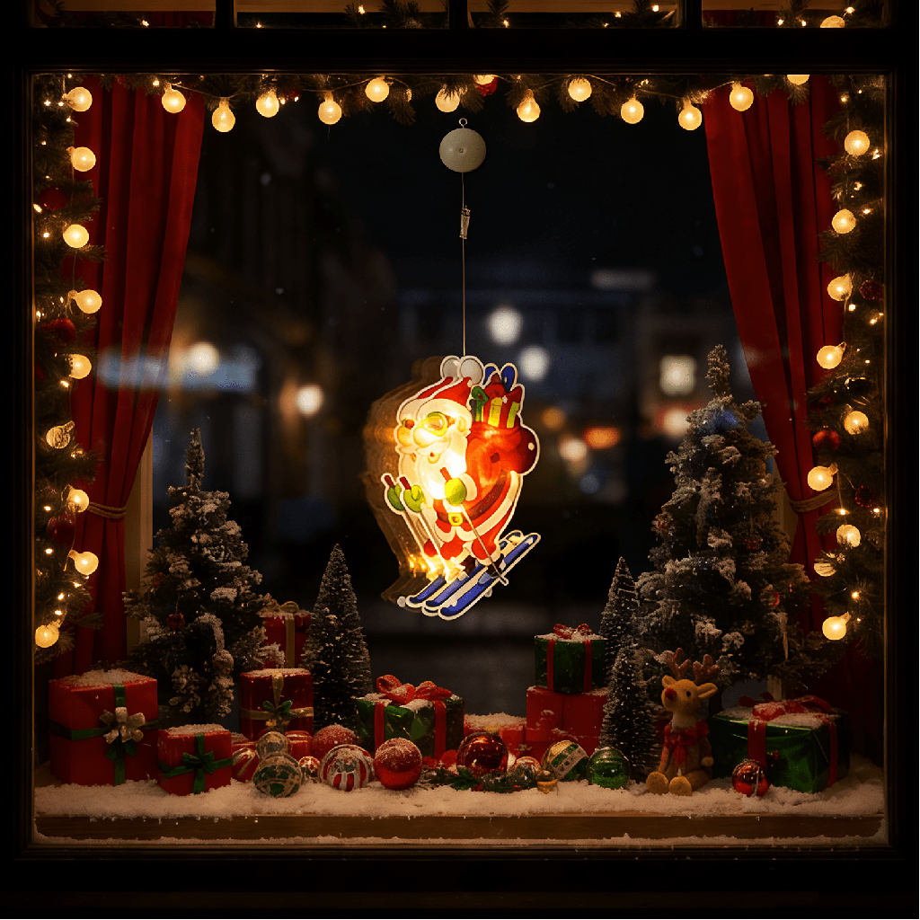 [B10303K63] Petite suspension en forme de luge fonctionnant sur piles avec ventouse Blanc chaud IP20 Intérieur