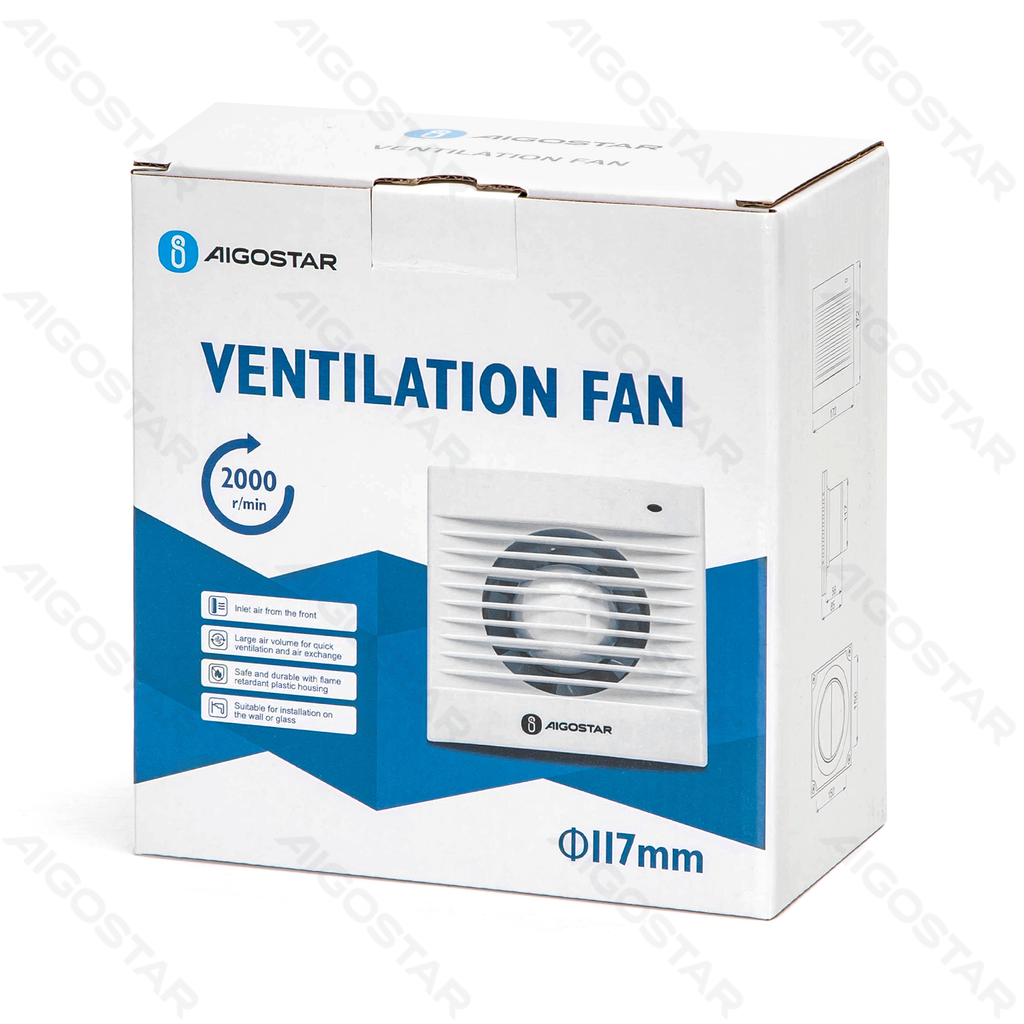 [B20104MT9] Ventilator 14W 5 inch Wit