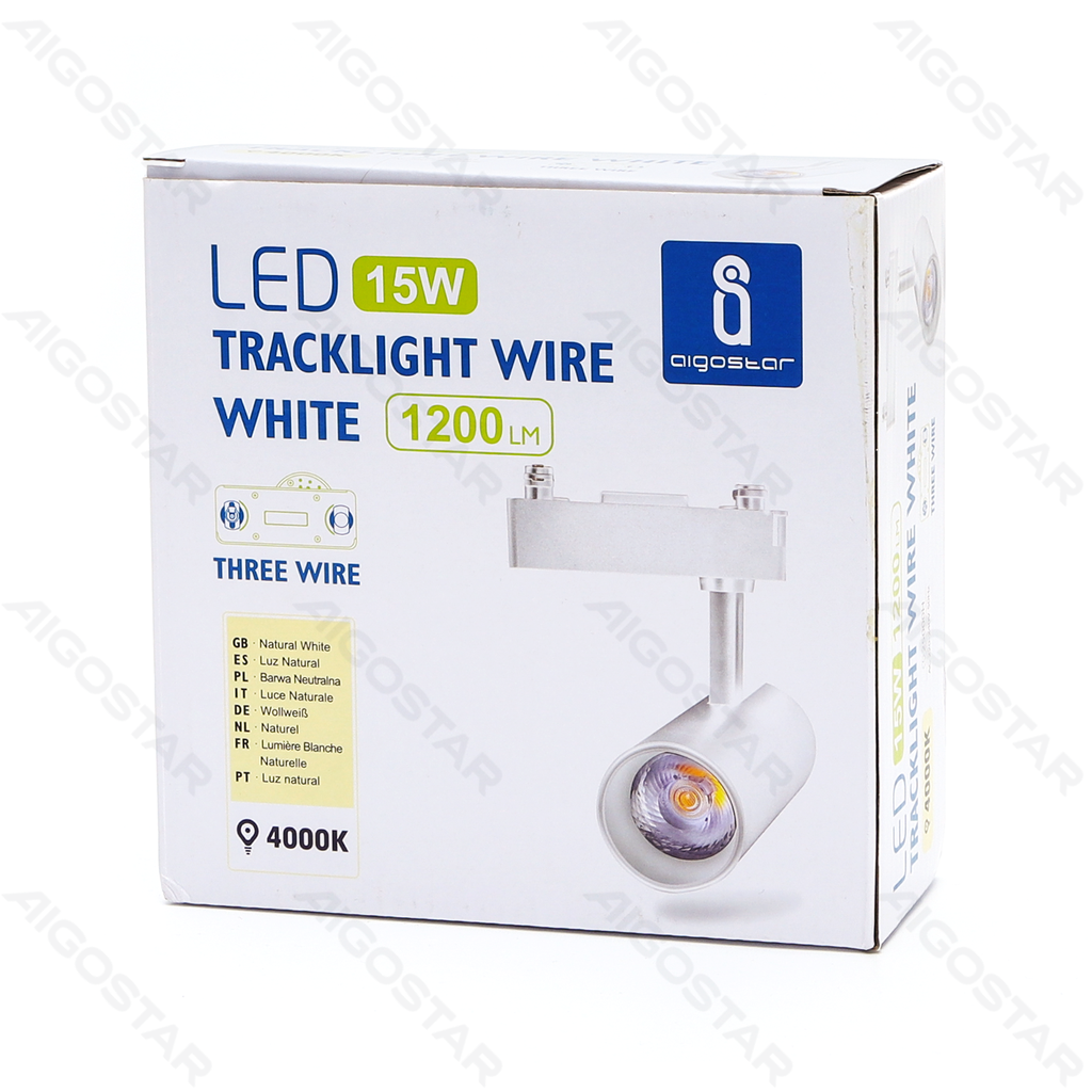 LED Dreileiter-Schienenleuchte Weiß 15W
