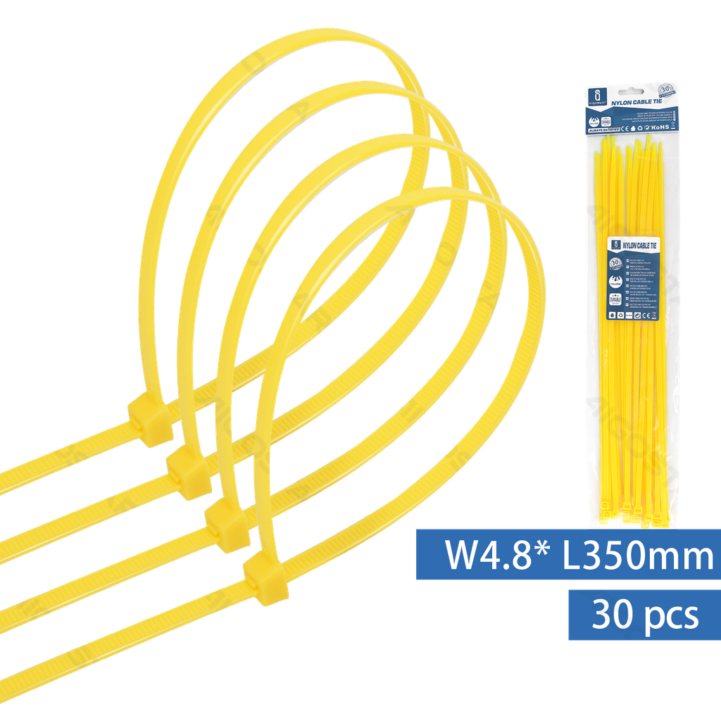 [B20104LQT] Nylon Kabelbinders (30st) W4.8*L350mm Geel