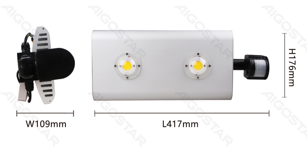 [B10202IEZ] Aigostar LED-sensorschijnwerper 80W 7200lm 4000K IP65