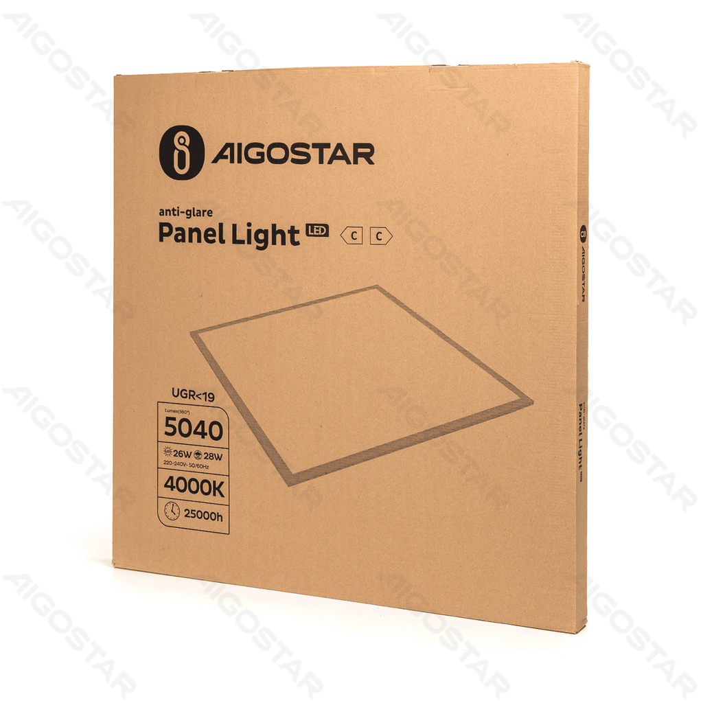 [B10406N4N] Aigostar LED Paneelverlichting Back-lit Natuurlijk Licht Wit 28W 62x62cm UGR < 19