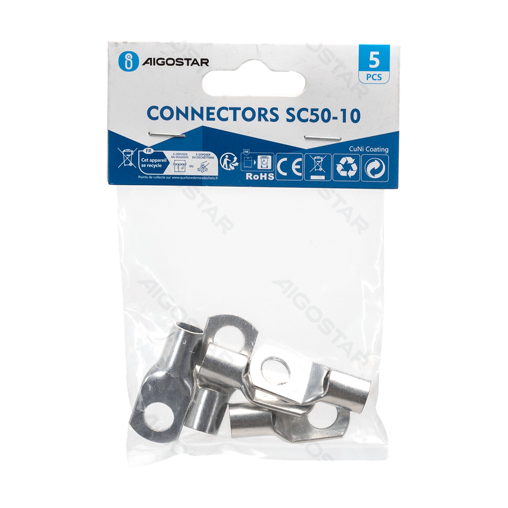 [B20104P69] Cold-pressed terminals SC50-10 (5 pcs), silver-white
