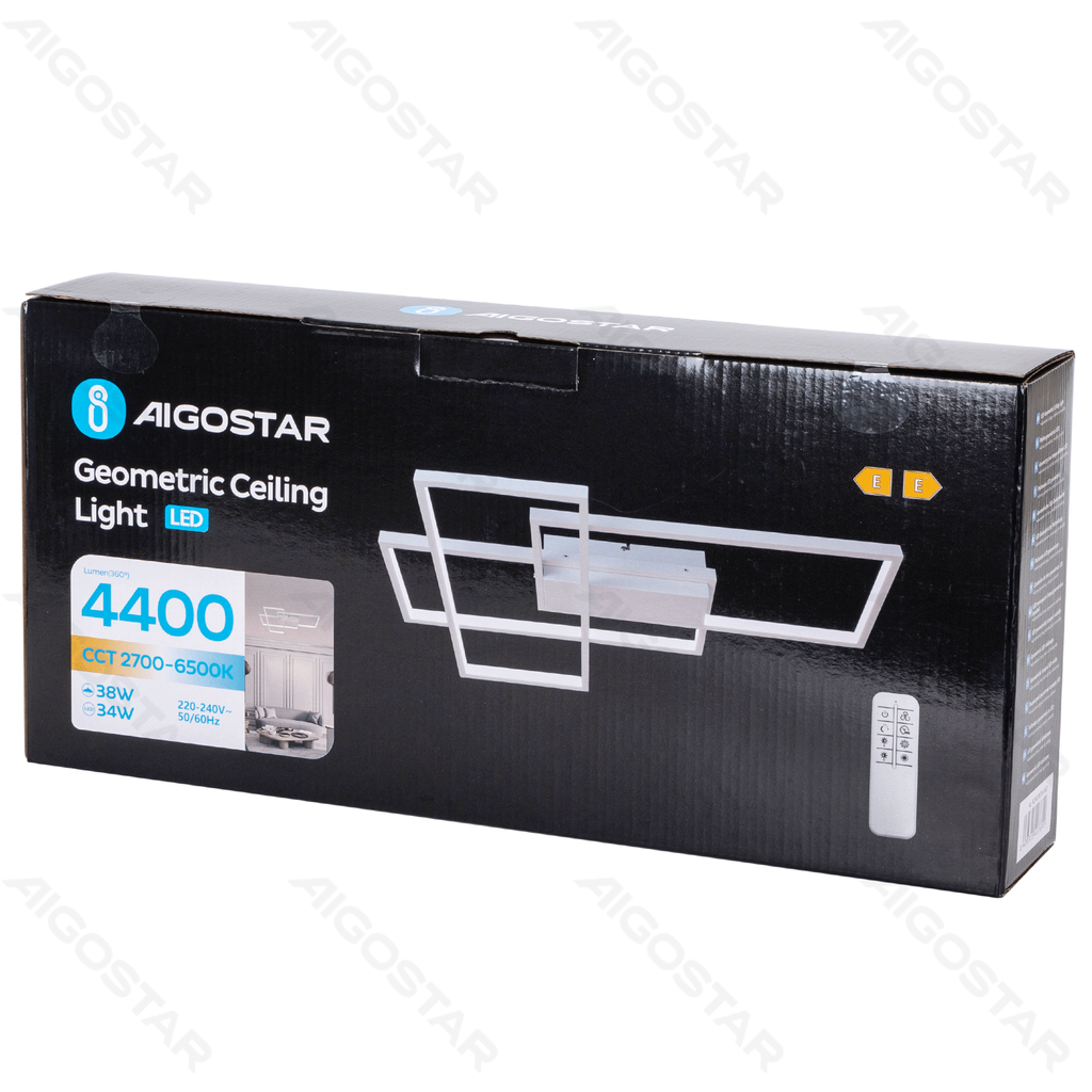 [B103103G0] LED Geometrische Plafondlamp 38W CCT Wit Vierkant met Afstandsbediening