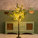 Aigostar Namaakplanten op zonne-energie boom eucalyptusblad 2m+H1,2m 150LED