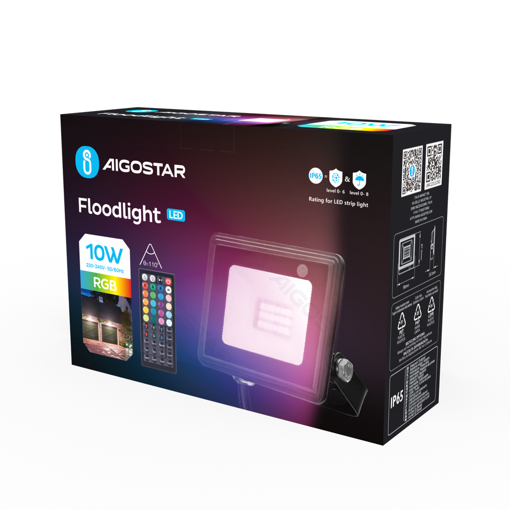 [B10202J84] LED floodlight 10W RGB IP65