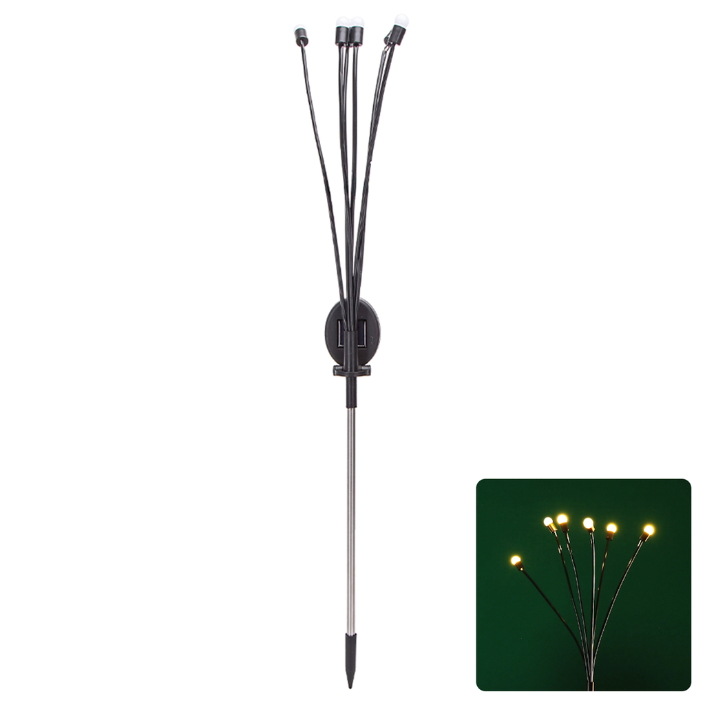 [B10201NN9] LED Solar Sfeervolle Gazonverlichting RVS Vuurvliegjes 2700K