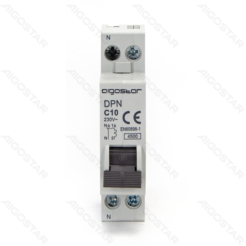 [B20201QDS] Aigostar Miniatuur stroomonderbreker 1P+N 10A C CURVE Grijs