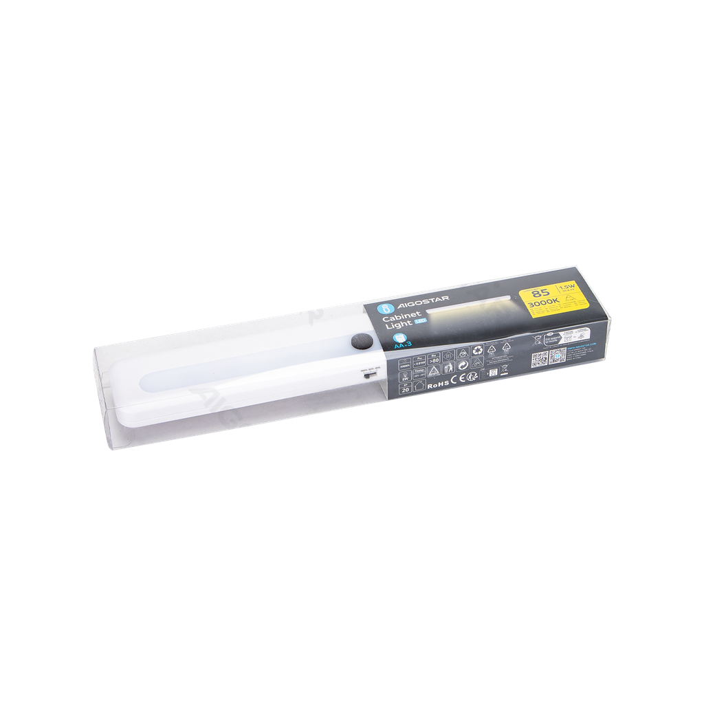 [B10309P1M] Eclairage d'armoire LED 1.5W 3000K 3*AA Dimmable