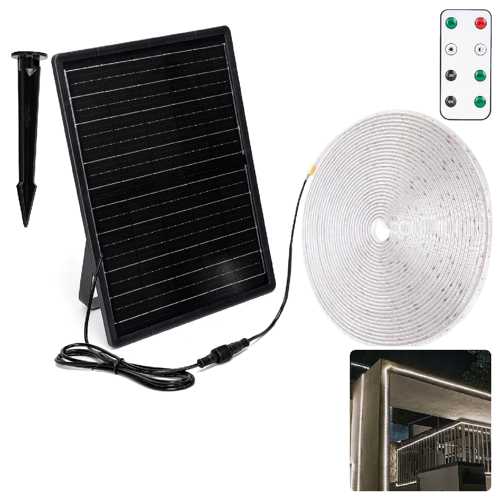 [B10201NK8] Aigostar LED Solar Lichtstrip 20m 6500K 200W